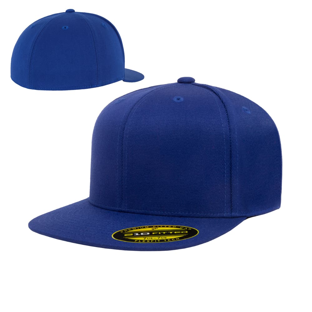 Premium flat brim fitted hat for embroidery or screen print at
