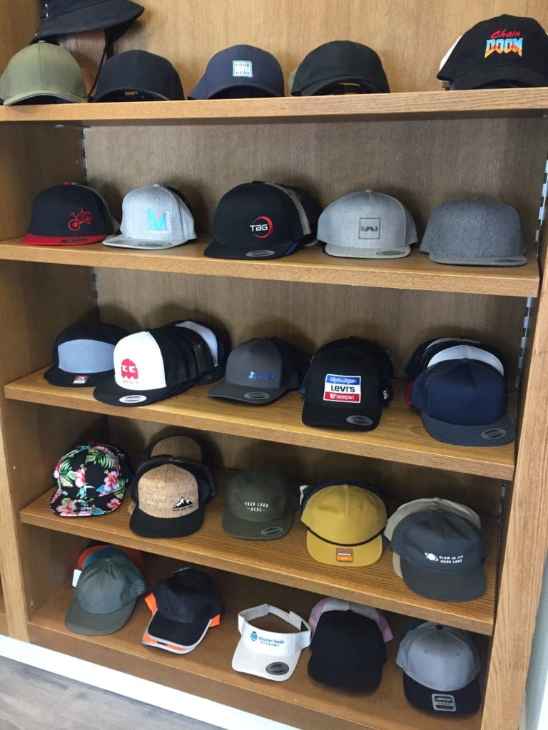 Caps on display at our Whistler store