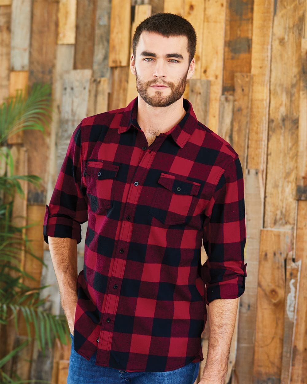 Burnside Yarn-Dyed Long Sleeve Flannel Shirt for embroidery or screen ...