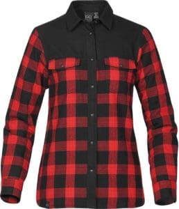 Stormtech FLX-1W in black/red plaid for Black Fish Clothing embroidery or screen print in Whistler