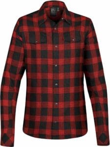 Stormtech SFX-1W in black/red plaid for Black Fish Clothing embroidery or screen print in Whistler