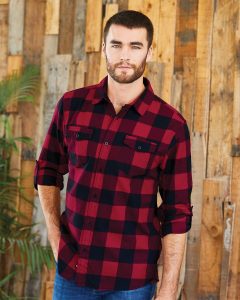 Burnside 8210 Yarn-Dyed Long Sleeve Flannel Shirt for customisation embroidery or screenprint in Whistler Canada
